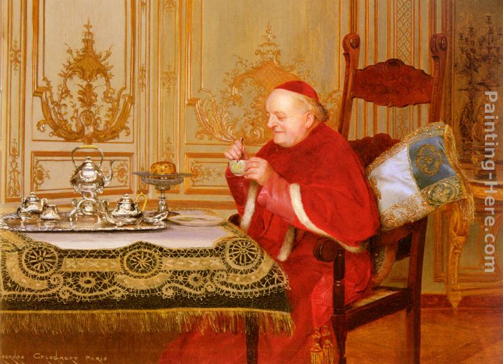 Teatime painting - Georges Croegaert Teatime art painting
